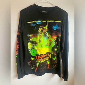 A nightmare on elm street vintage styled long sleeve graphic tee horror y2k